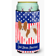 Caroline's Treasures Papillon American Decorative Can Hugger Tall Boy Multicolor
