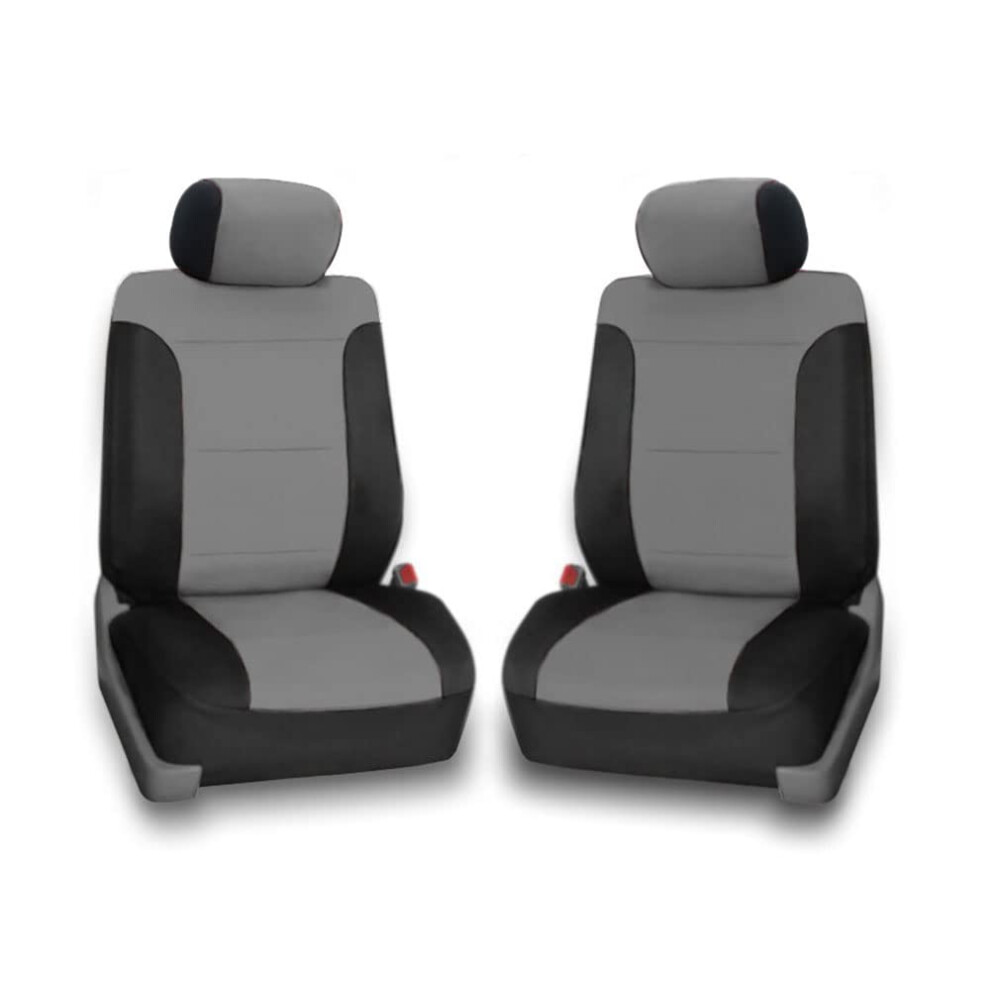 Carscover Custom Fit 2009-2014 Ford F150 F250 F350 Pickup Truck Neoprene Car Front Seat Covers & Sides Driver & Passenger Cover Gray/Black 709870731976