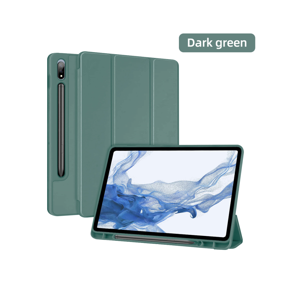 (Dark Tab S9 S9fe 11In) For Samsung Galaxy Tab Case Silicone Tablet Cover Green 967854216653