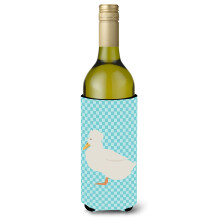 "Caroline's Treasures Crested Duck Blue Check Porta Garrafa Decorativa, 750 ml, Multicolor"