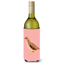 "Caroline's Treasures Golden Phoenix Codorniz Rosa Check Garrafa Hugger, 750 ml, Multicolor"