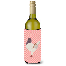 """"Caroline's Treasures German Modena Pigeon Pink Check Decoratieve Bottle Hugger 750 ml Veelkleurig""""