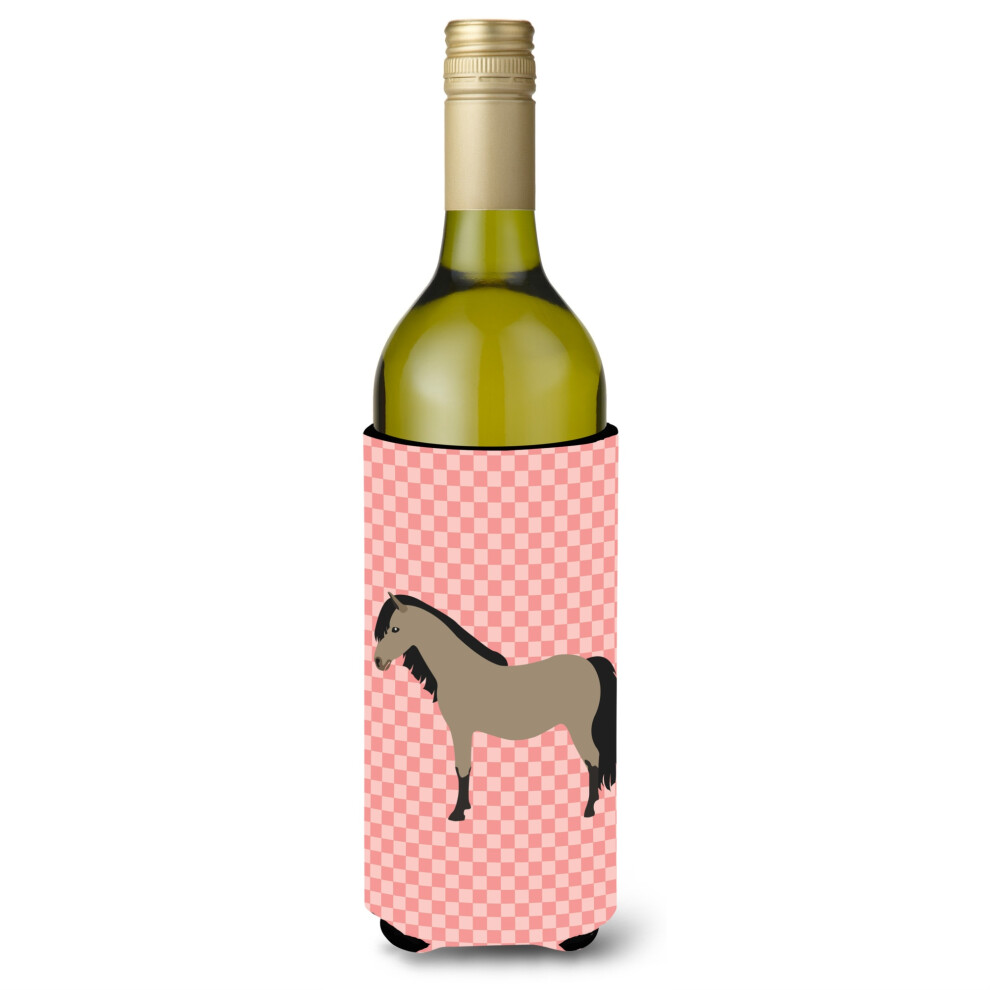 Porte-bouteille d   coratif     carreaux roses, motif poney gallois, 750 ml, multicolore, Caroline's Treasures