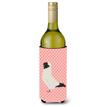 """"Caroline's Treasures Nun Pigeon Pink Check Decorative Bottle Hugger 750 ml Multicolor""""