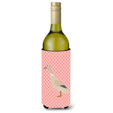 """"Caroline's Treasures West Harlequin Duck Pink Check Decorative Bottle Hugger 750 ml Multicolor""""