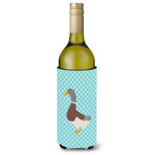 "Caroline's Treasures Saxony Sachsenente Pato Azul Xadrez Capa Decorativa, 750 ml, Multicolor"