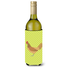 """"Caroline's Treasures Frisian Friesian Chicken Green Decorative Bottle Hugger 750 ml Multicolor""""