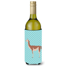 "Caroline's Treasures Guanaco Azul Cheque Garrafa Decorativa, 750 ml, Multicolor"
