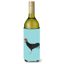 """"Caroline's Treasures Minorca Ctalalan Kip Blauw Geruit Decoratieve Fles Hugger 750 ml Veelkleurig""""