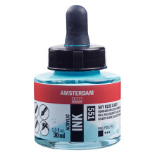 Flacon encre acrylique Acrylic Ink Amsterdam 30ml bleu céleste