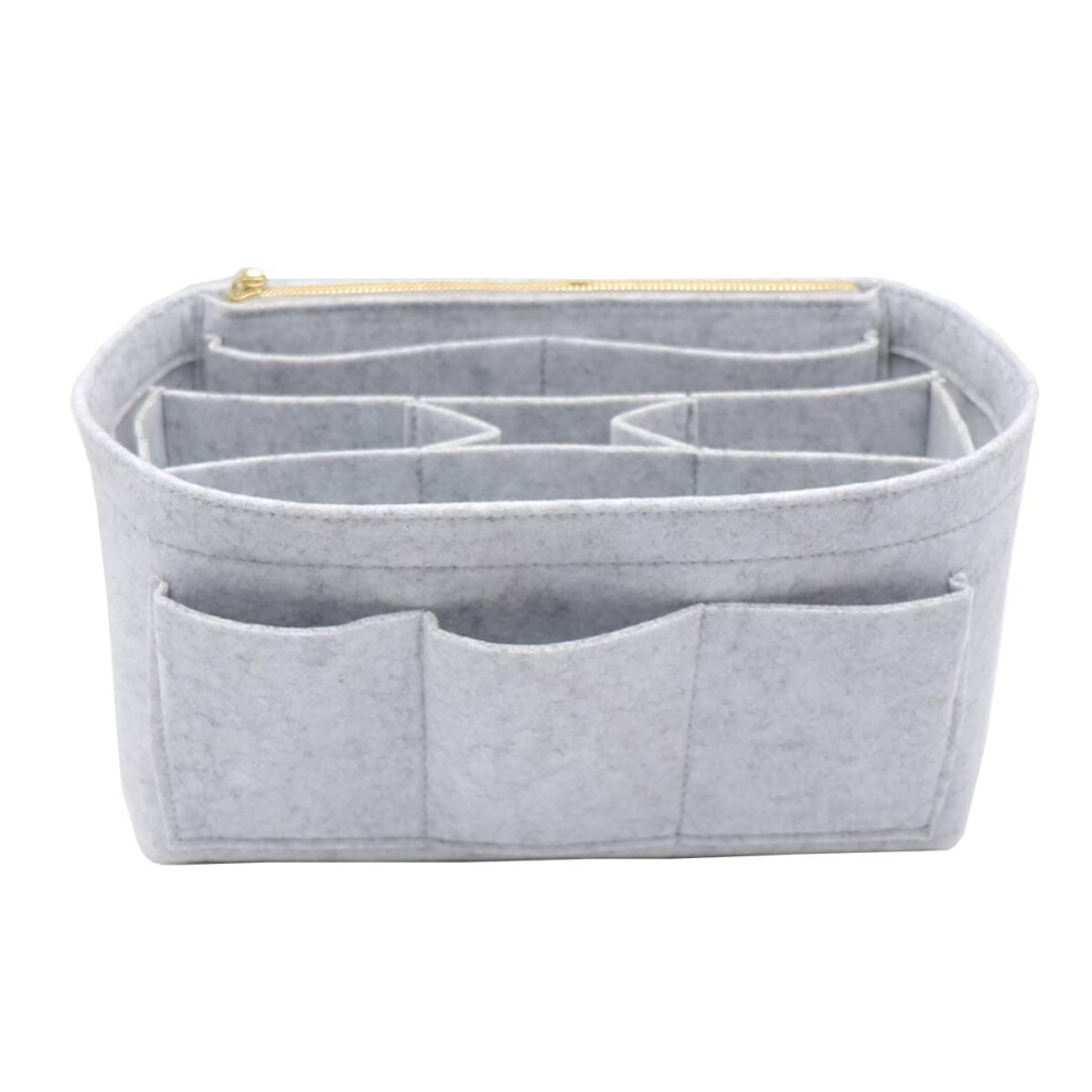 Lexsion Women's Grey Felt Handbag Organizer Insert Purse Organizer Fits Speedy Neverfull 8001 Light M