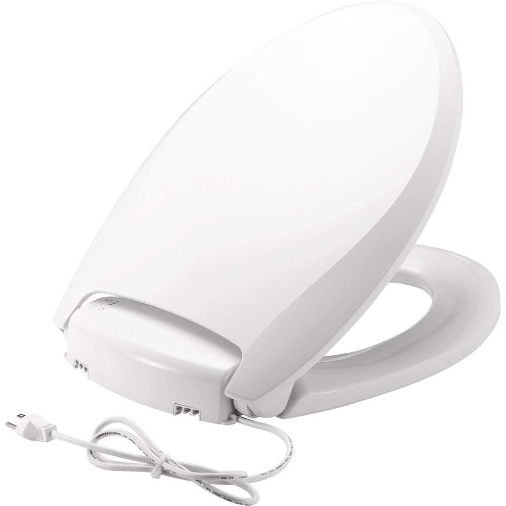 BEMIS Radiance Heated Night Light Toilet Seat will Slow Close and Never Loosen  ELONGATED  Long Lasting Plastic  White  H1900NL 000