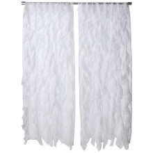 Sweet Home Collection SHRPNL-84-WHT-2PK Sheer Voile Vertical Ruffled Window Curtain Panel 50 X 84 White 84 x 50