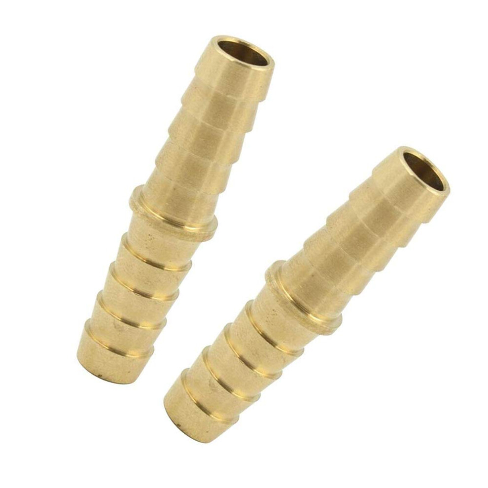 Legines 2Pcs Barb Union 5/16 Barbed X 5/16 Barbed Splicer Brass Hose Fitting Mender Joiner 6208252172696