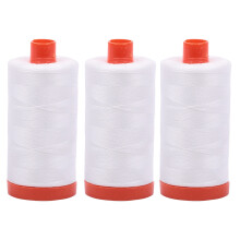 3-PACK - Aurifil 50WT - Naturalna biel Solid - Nici bawelniane Mako - 1422 jardσw KAZDY - MK50-2021