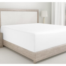 California Design Den King Size Fitted Sheet White 100% Cotton 400 Thread Count Sateen Deep Pockets Durable Fitted Sheet Only (King White)