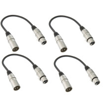 Audio2000'S ADC203MX4 1 ft XLF Female to XLR Male Microphone Cable (4-Pack)