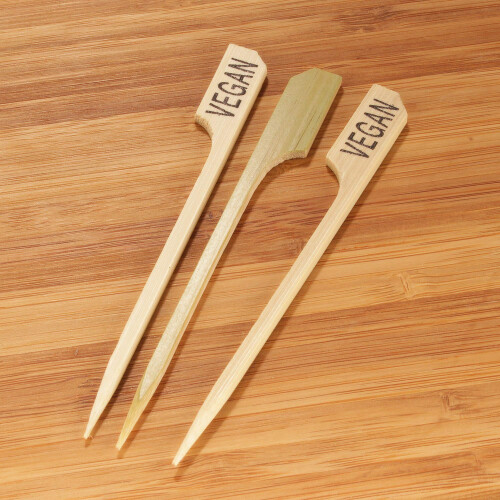 BambooMN - Βαθμολογητής Vegan Bamboo Paddle Pick - 3.5" (8.9cm) - 100 Τεμάχια 1