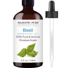 MAJESTIC PURE Aceite Esencial de Albahaca | 100% Puro y Natural | Aceites Esenciales de Grado Premium