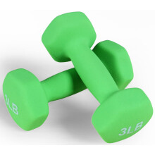 Fitvids Pesi a Mano Neoprene Antiscivolo, Forma Esagonale Colorata, 3 Libbre, Coppia