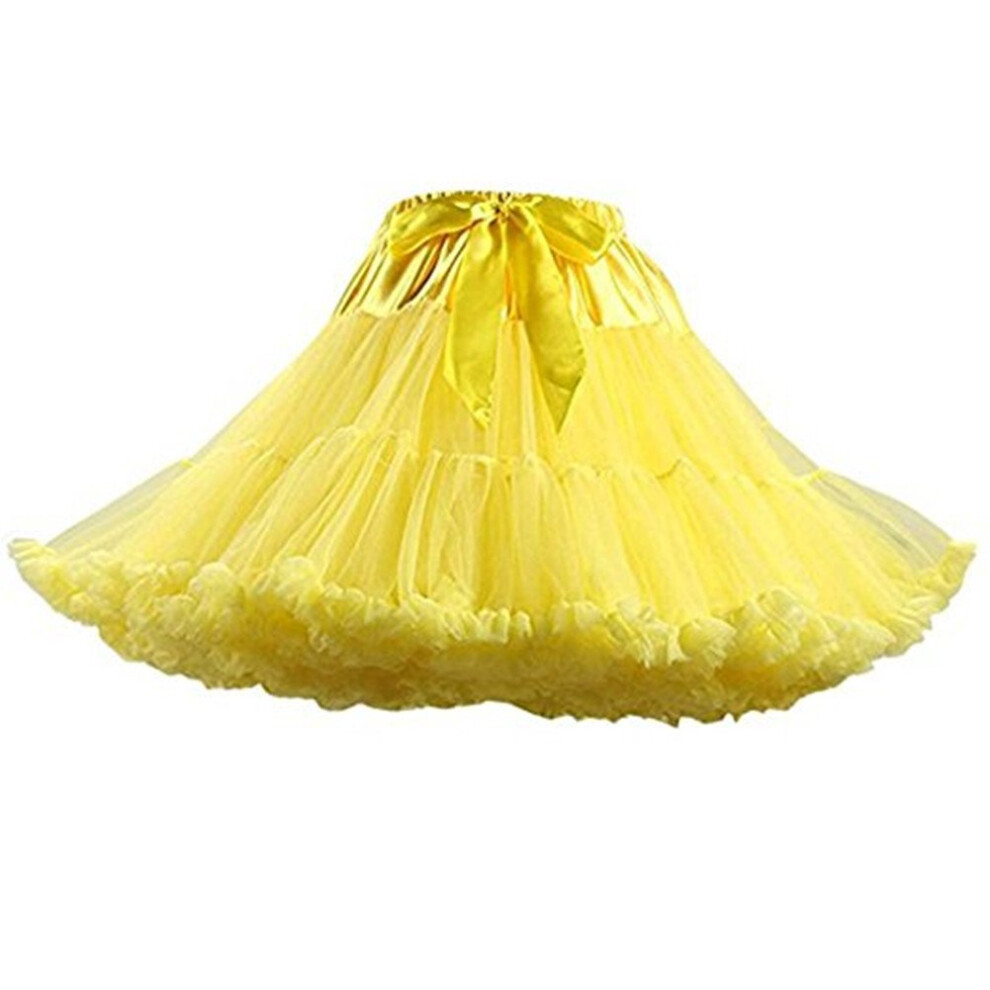 Colyanda Jupon En Tulle Pliss 3 Couches Pour Femme, Tutu Bouffant, Jupe De F Te, Cosplay (Jaune)-image