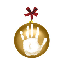 Tiny Ideas Baby's Print 1. svtecn pamtn plesov ornament s priloenou barvou pro rucn otisk DIY vnocn ozdoba zlat