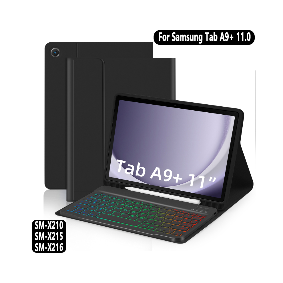 (Tab A9 Plus English-Russian) Keyboard Case For Samsung Galaxy Tab A9 Plus A9+ 1 Black 967854253764