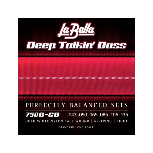 La Bella 750G-CB Gold White Nylon Tape Sr basgitarrstrng