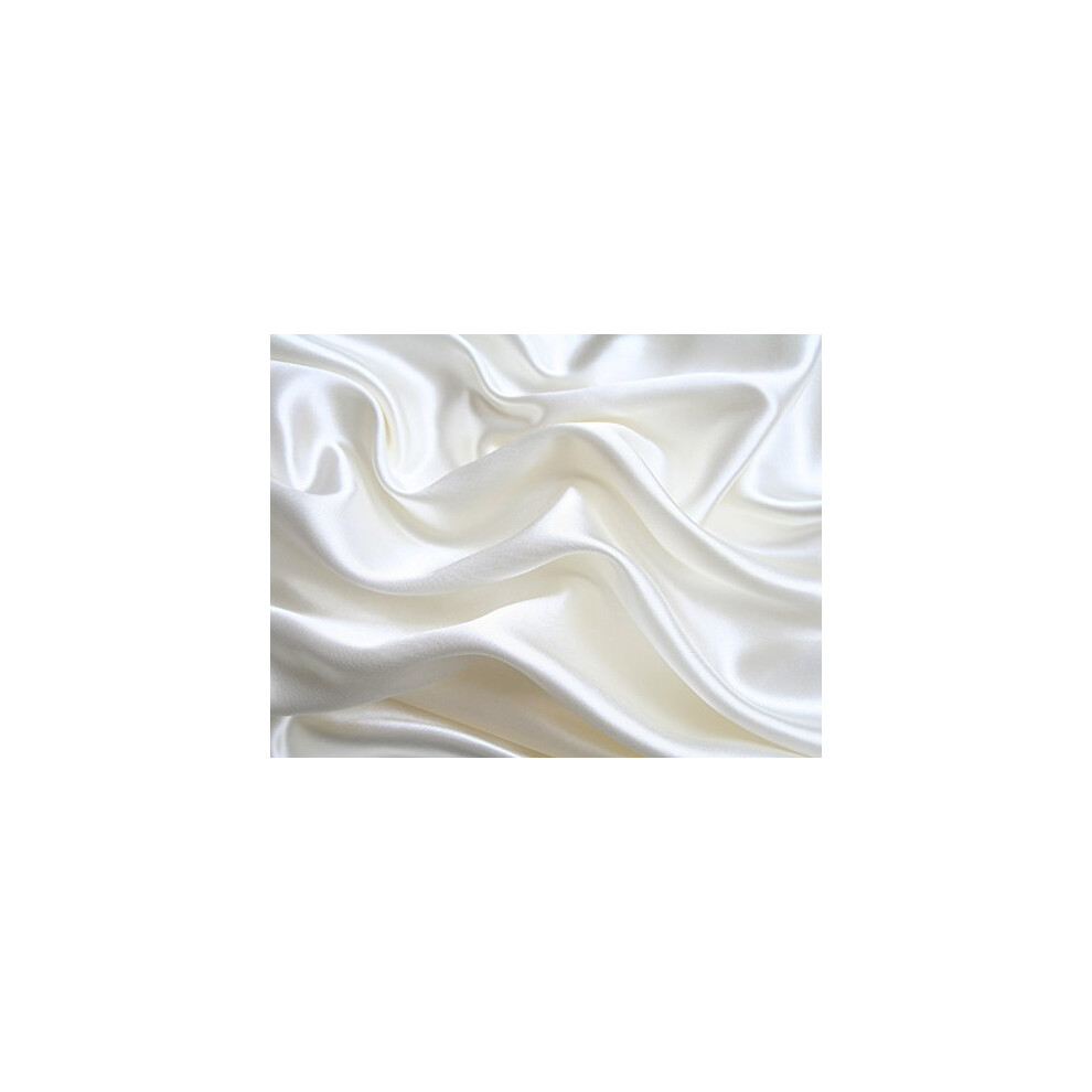 Parure de draps     poches profondes en satin soyeux doux et uni blanc de la collection MK pour lit double, neuf