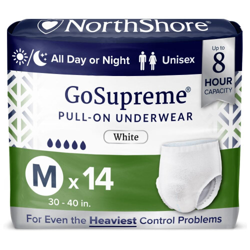NorthShore GoSupreme Pull-On inkontinensundert?j til m?nd og kvinder Medium Pack/14