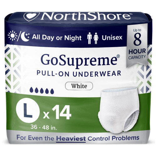 NorthShore GoSupreme Pull-On inkontinensundert?j til m?nd og kvinder Large Pack/14