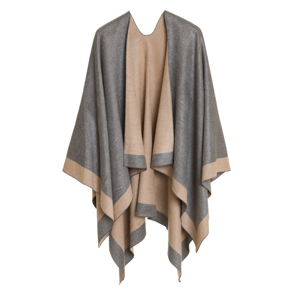 MELIFLUOS CON?U EN ESPAGNE Ch?le pour femme, poncho, cape, cardigan, pull ouvert sur le devant, pour l'automne et l'hiver, PC01-4L