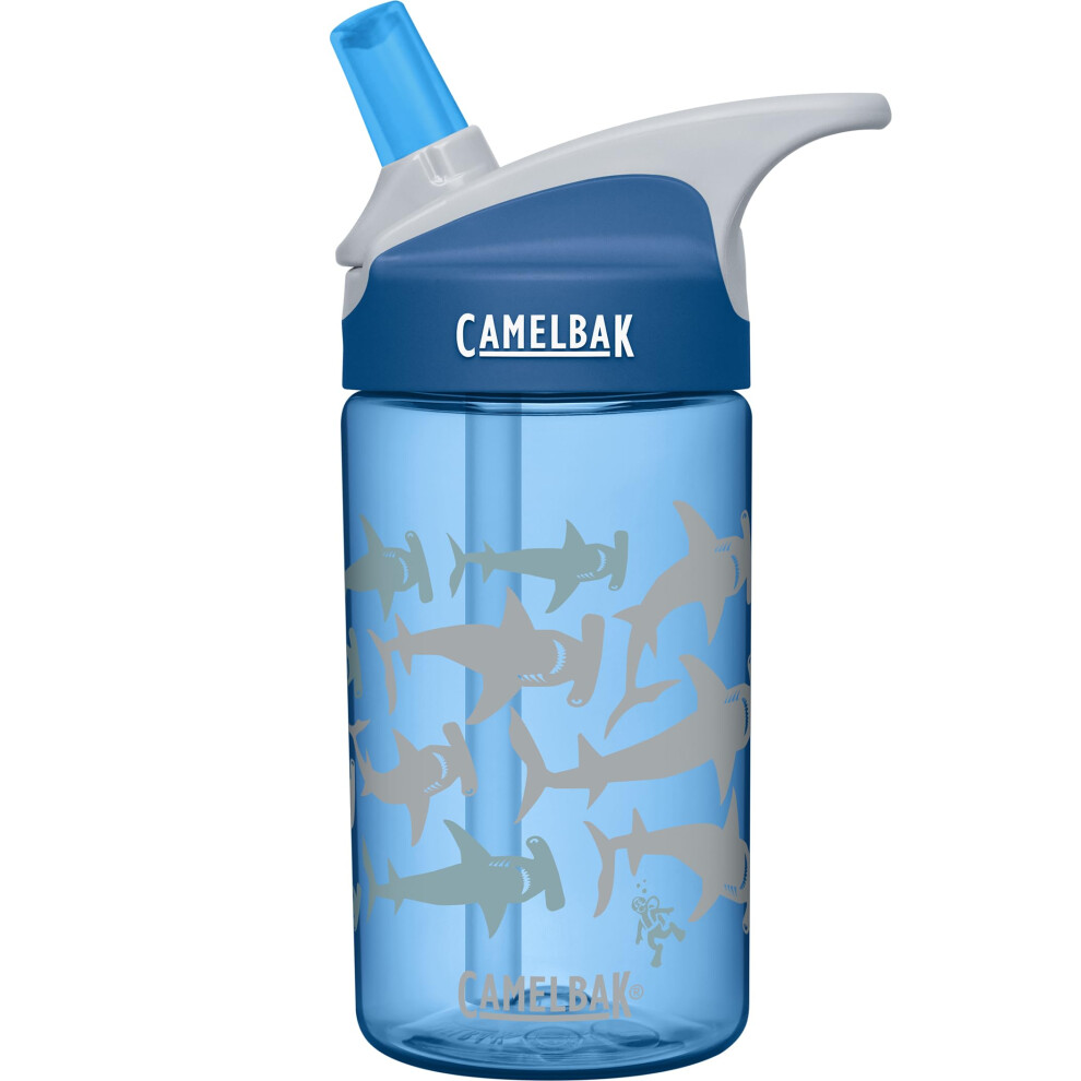 CamelBak eddy Kids Water Bottle - CamelBak Kids Big Bite Valve - Spill Proof - Water Bottle For Kids - BPA-Free Water Bottle - 12oz  Hammerheads
