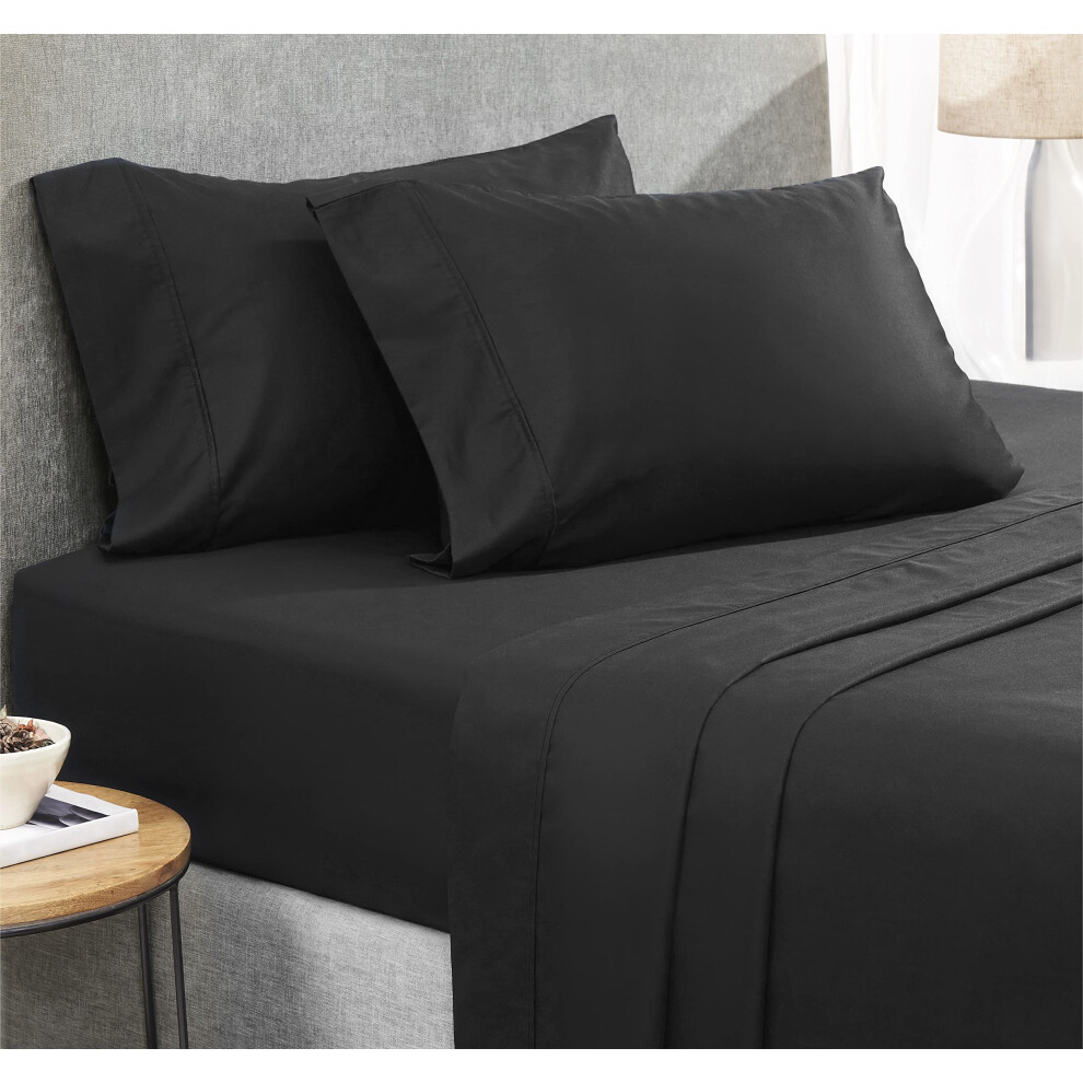 Draps 100 % coton California Design Den - Ensemble de draps 4 pi   ces pour lit queen size, draps rafra   chissants pour lit queen size, poches profo