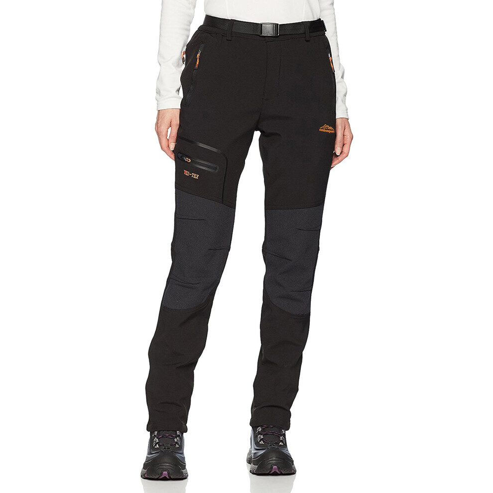 Pantalon de randonn?e BenBoy pour femme, imperm?able, coupe-vent, polaire, slim, cargo, ski, neige, noir, taille L