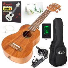 Kmise Soprano Ukulele Professionel Mahogany Instrument 21 tommer Hawaiian Ukalalee til nybegynder med Ukelele Starter Kit (gratis online lektions