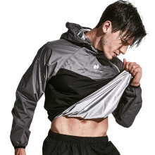HOTSUIT Saunapak voor heren Gewichtsverlies Zweetkostuums Sauna Jas Broek Gym Workout Grijs 3XL