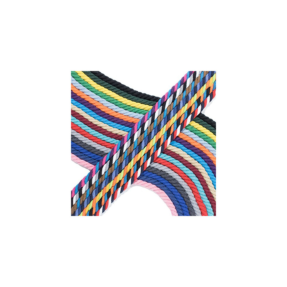 Twisted 3 Strand Natural Cotton Rope Artisan Cord - 1/4  1/2  5/8  3/4  1 Inch Diameters - Super Soft White and Assorted Colors - 10  25  50  100 Feet-image-OPC-PFM7SS7-NEW