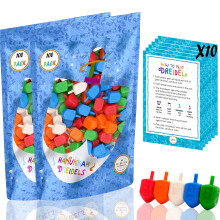 Dreidelfirmaet Hanukkah Dreidels Multicolor Plastic Chanuka Dreidels med engelsk translitteration - Inkluderer Dreidel Game Instruktionskort (200