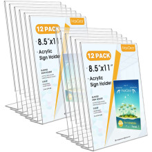 Porte-Signaux en Acrylique MaxGear 8,5 x 11 pouces, Support d'Affichage en Plastique