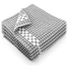 Fecido Classic Dark Kitchen Dish Towels with Hanging Loop - Heavy Duty Absorbent Dish Clothes - European Made 100% Cotton Tea Towels - Set of 4