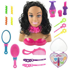Poup e afro-am ricaine noire avec accessoires de beaut et de mode