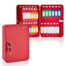 AdirOffice Key Lock Box Cabinet Wall Mount with Keys & 48 Colored Name Tags - Key Safe Organizer for A Mess Free Work Place Such As Car Dealer Proper