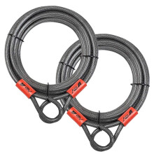 BV Heavy-Duty 30FT Säkerhetskabel med Öglor-10mm (3/8 Tum) Klippresistent Stål