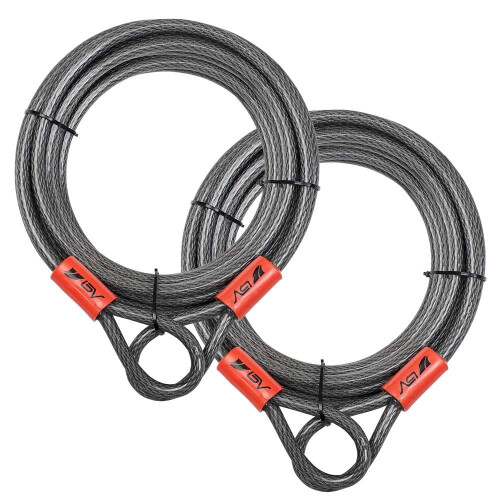 BV Heavy-Duty 30FT Säkerhetskabel med Öglor-10mm (3/8 Tum) Klippresistent Stål