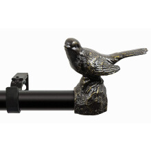 Cortina Meriville 1" Diâmetro com Terminais de Pássaro em Bronze, 28" a 48"