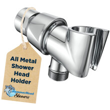 Tous-pavillon de douche a main du poteau en metal - Chrome - Porte-baguette de douche reglable avec support de crochet mural universel et ballon