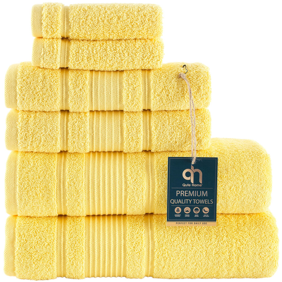 Ensemble de serviettes de bain Qute Home 6 pi   ces 100 % coton turc Serviettes de bain de qualit    sup   rieure Serviettes de bain turques douces et