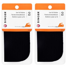 Singer 5 x 5 Zoll groe Aufbgelflicken, Schwarz, 2 Stck pro Packung (2er-Pack)
