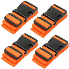 Bagagestropper til kufferter - TSA-godkendt - Orange 4 PK - Premium nylonb?lter til kuffertmappe & rejsetaske - Justerbar stropl?ngde 46"""" - 78""""